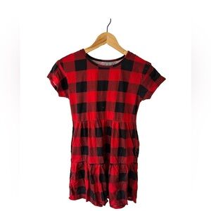 Old Navy • Buffalo Plaid • Red/Black dress Girls size large (10-12)